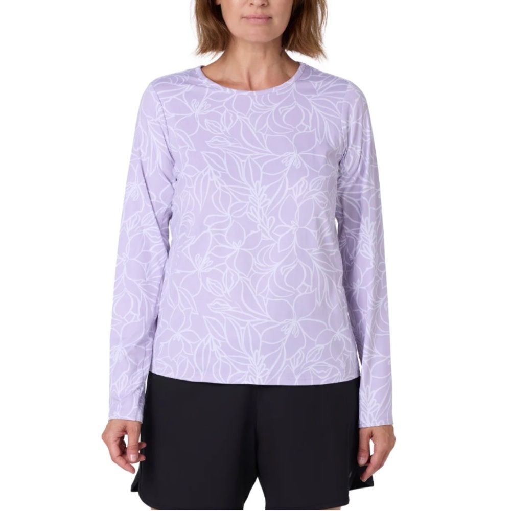 Hang Ten Solara long sleeve purple floral UV sun tee Womens XXL